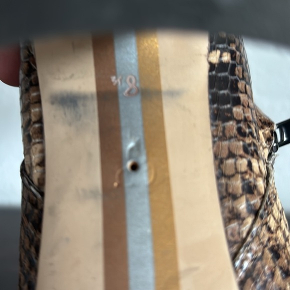 Sam Edelman Brown Snake Print heeled Ankle Boots 8.5M - Picture 12 of 13